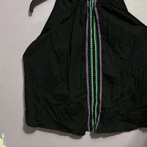 Knox Rose Black Top with Purple and Green Accents